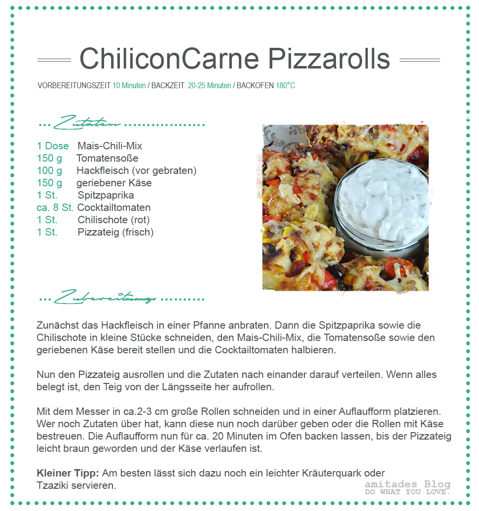 ChiliconCarne Pizzarolls Rezept | amitades.Blog