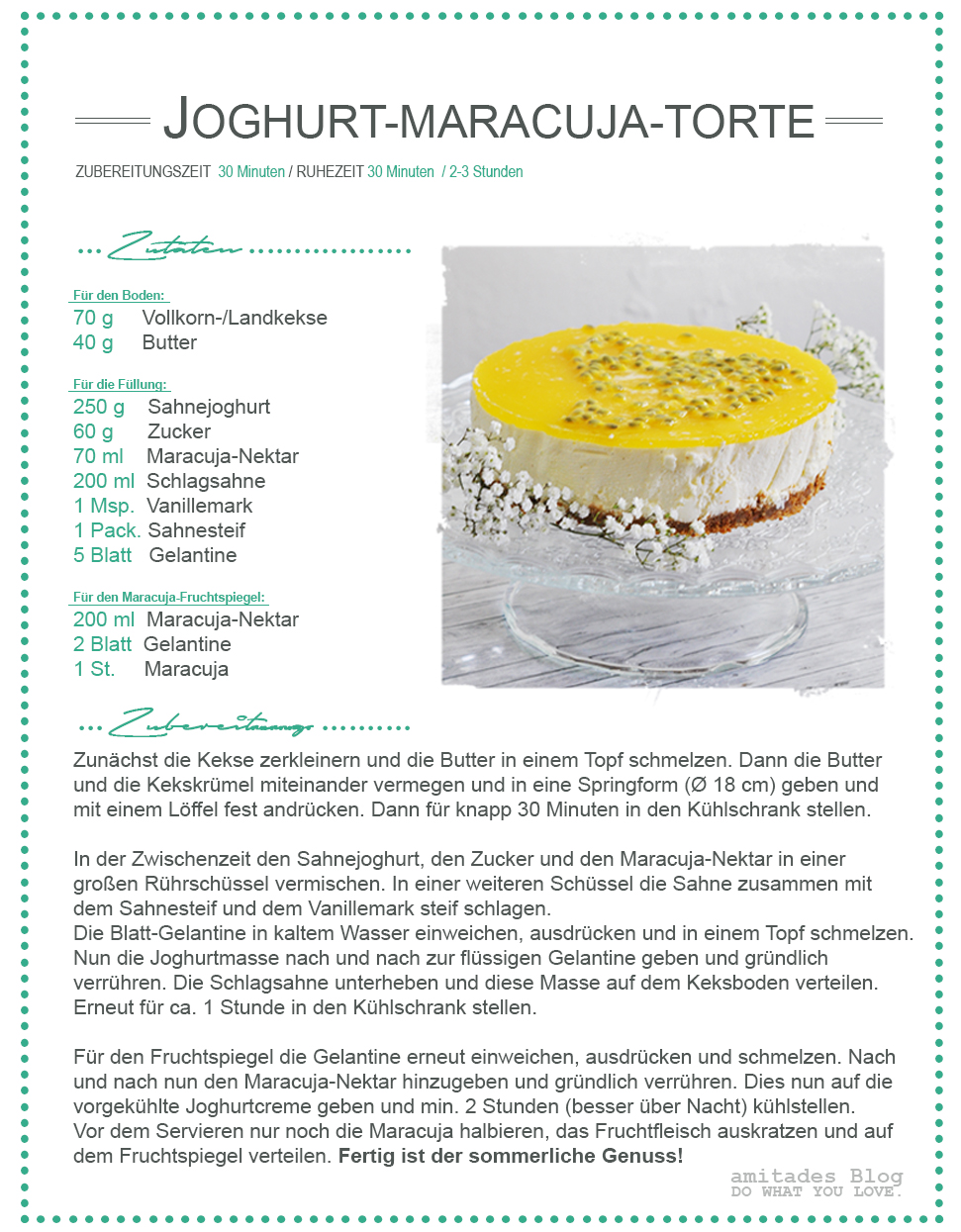 amitades.Blog | Rezept Joghurt-Maracuja-Torte